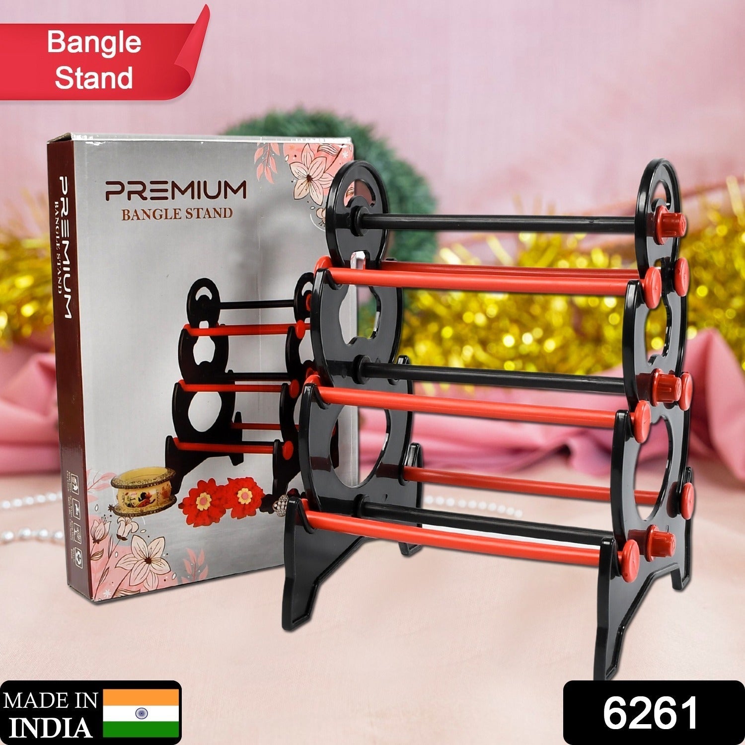 6261 Bangle Stand 3 Step Bangle Storage Organizer Suitable For Display & Home DeoDap 6261 Bangle Stand 3 Step Bangle Storage Organizer Suitable For Display & Home DeoDap